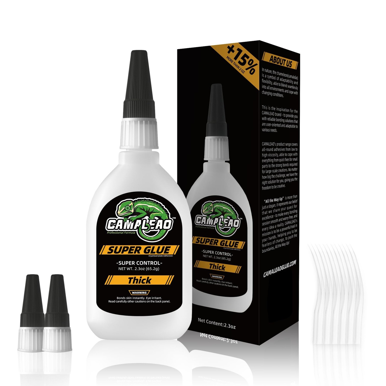 Thick Super CA Glue Kit 2.3 oz, Heavy Duty Clear Superglue Repair Wood Metal ...