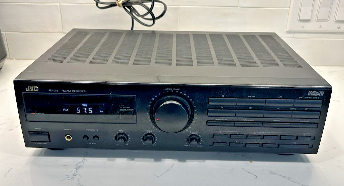 JVC RX-212BK 120W FM/AM Compu Link Stereo Receiver -Tested & Working