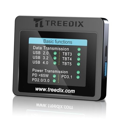 USB Cable Tester with 2.4" Color Screen for eMarker Reading, PD 3.0/3.1