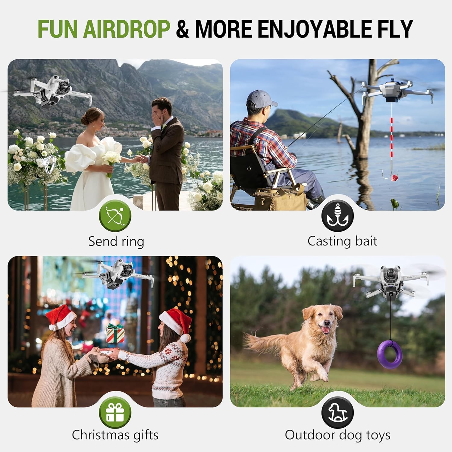 DJI Mini 4 Pro Airdrop System with Flashing Light - Versatile Drone Accessory
