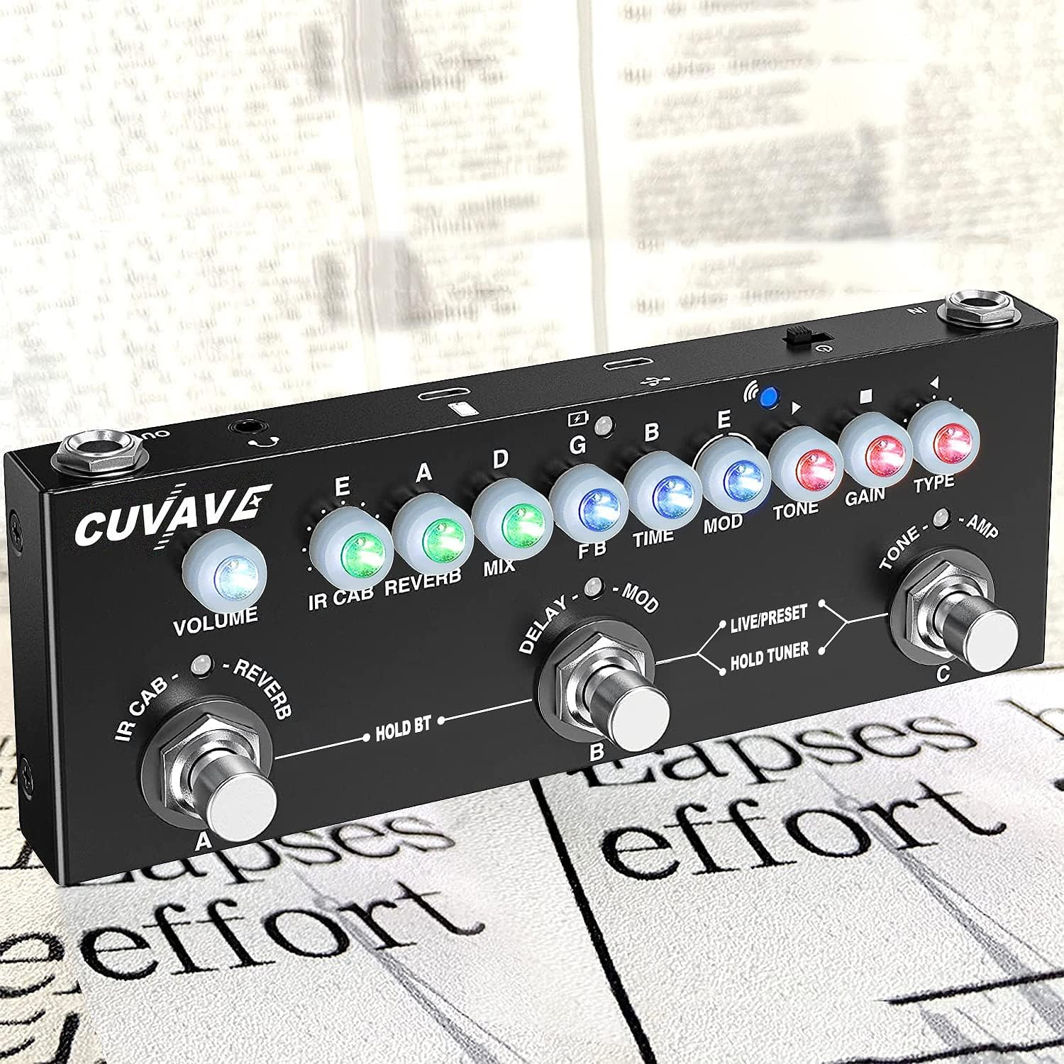 Multi Effects Guitar Pedal,Cube Baby Guitar Multi Effects Pedal Delay Chorus Pha