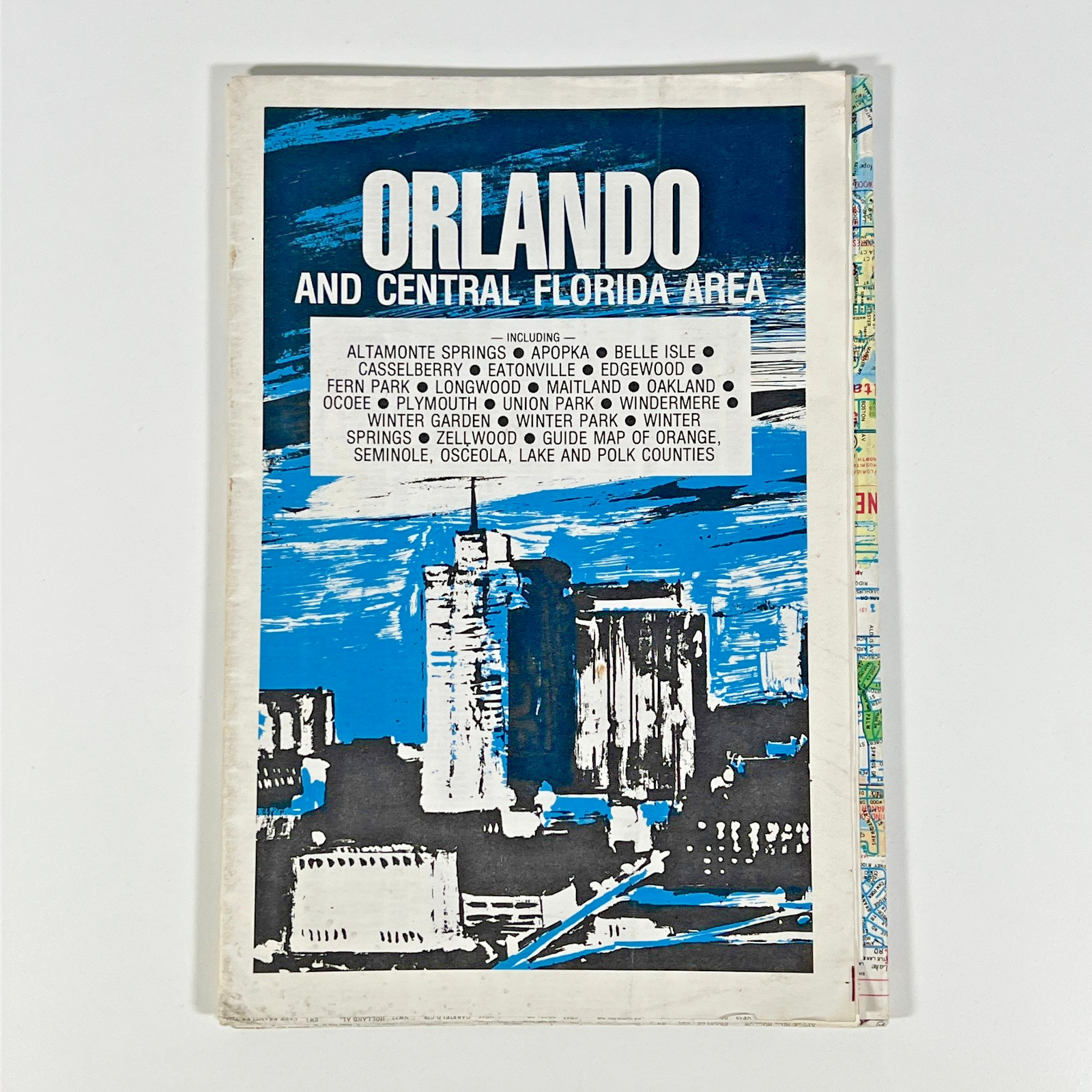 Vintage 1980s Champion Map Orlando Central Florida AmeriFirst Federal Street Map