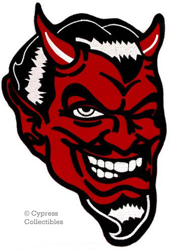 RED DEVIL BIKER PATCH satan lucifer LARGE WINKING SATAN VEST embroidered iron-on