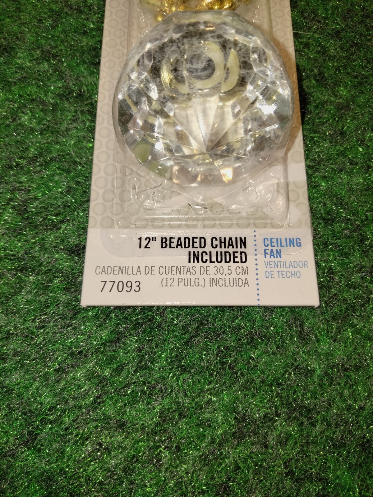 Westinghouse Pull Chain 12" Beaded Ceiling Fan Light Polished Brass 77093