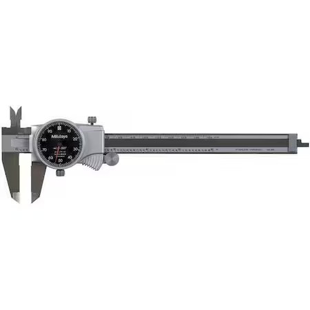 Mitutoyo 505-742-56J Dial Caliper, 6 In, Black, 0.100/Rev
