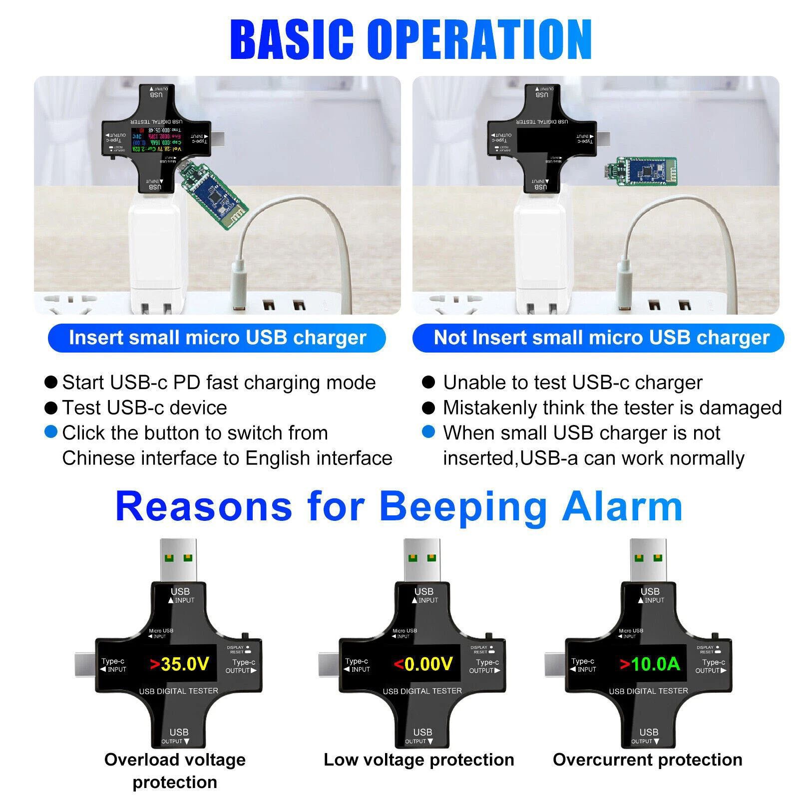 New USB Power Meter USB Power Meter Tester Accepts Maximum Current: 5.1A