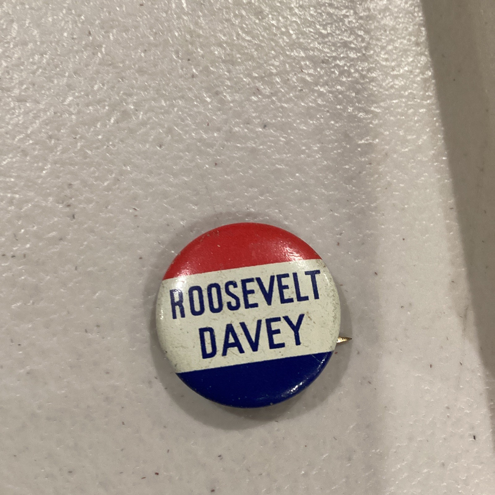Roosevelt Davey Political Election Pin