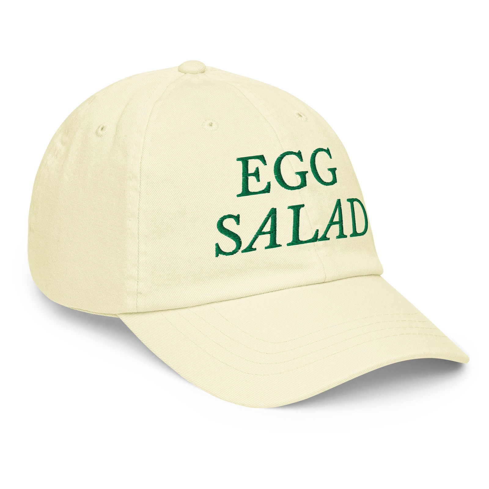 Egg Salad Hat Masters Golf Humor Yellow Pastel baseball hat