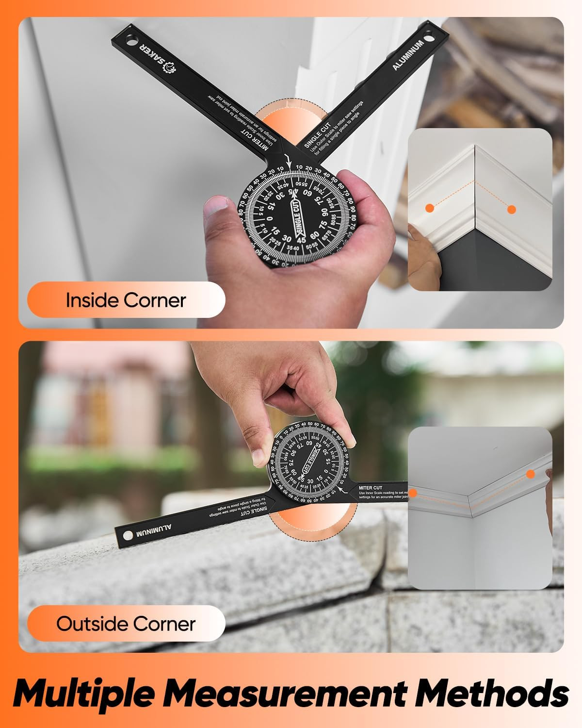 Miter Saw Protractor|7-Inch Aluminum Protractor Angle Finder Featuring Precision
