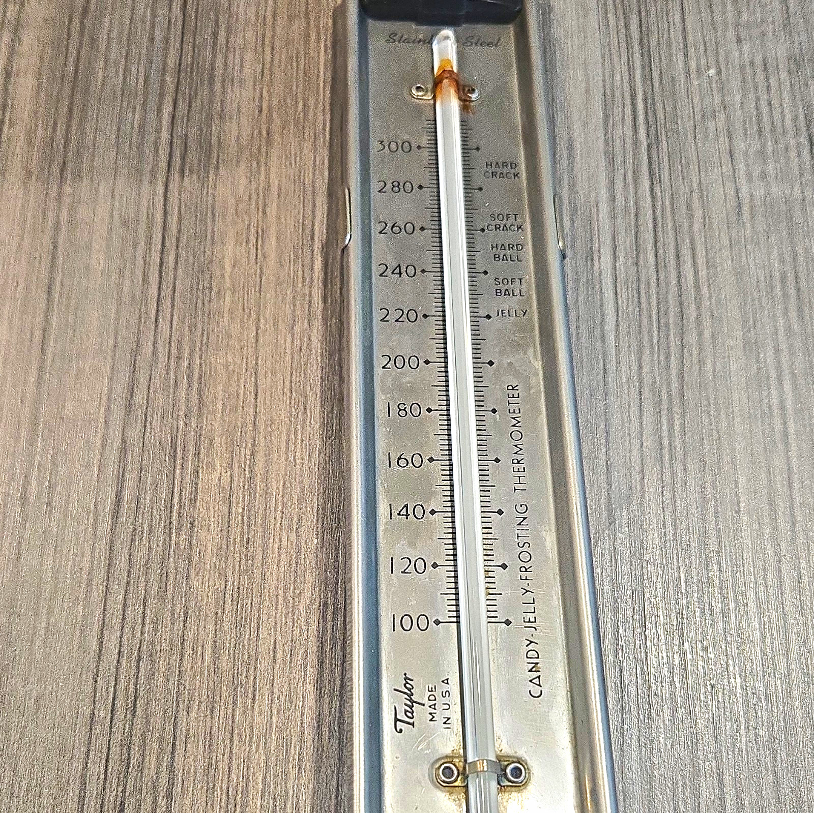 Taylor Clip-On Candy Jam & Deep Fry Thermometer, Stainless Steel/Glass Silver