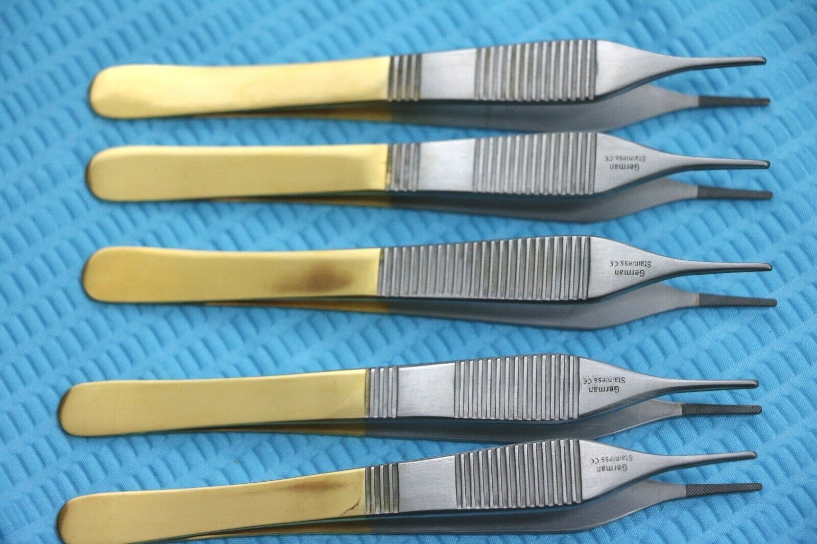 5 T/C GERMAN GRADE ADSON DRESSING FORCEPS 4.75" WITH TUNGSTEN CARBIDE INSERTS