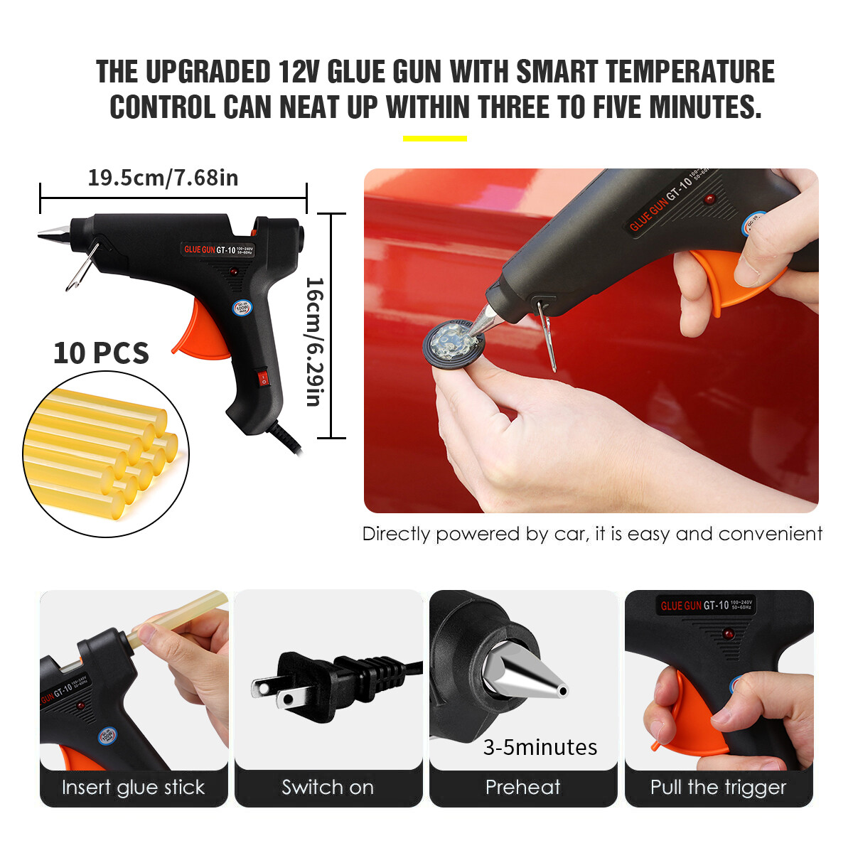 PDR Car Body Glue Puller Tabs Pulling Paintless Dent Repair Removal Tool Kit US