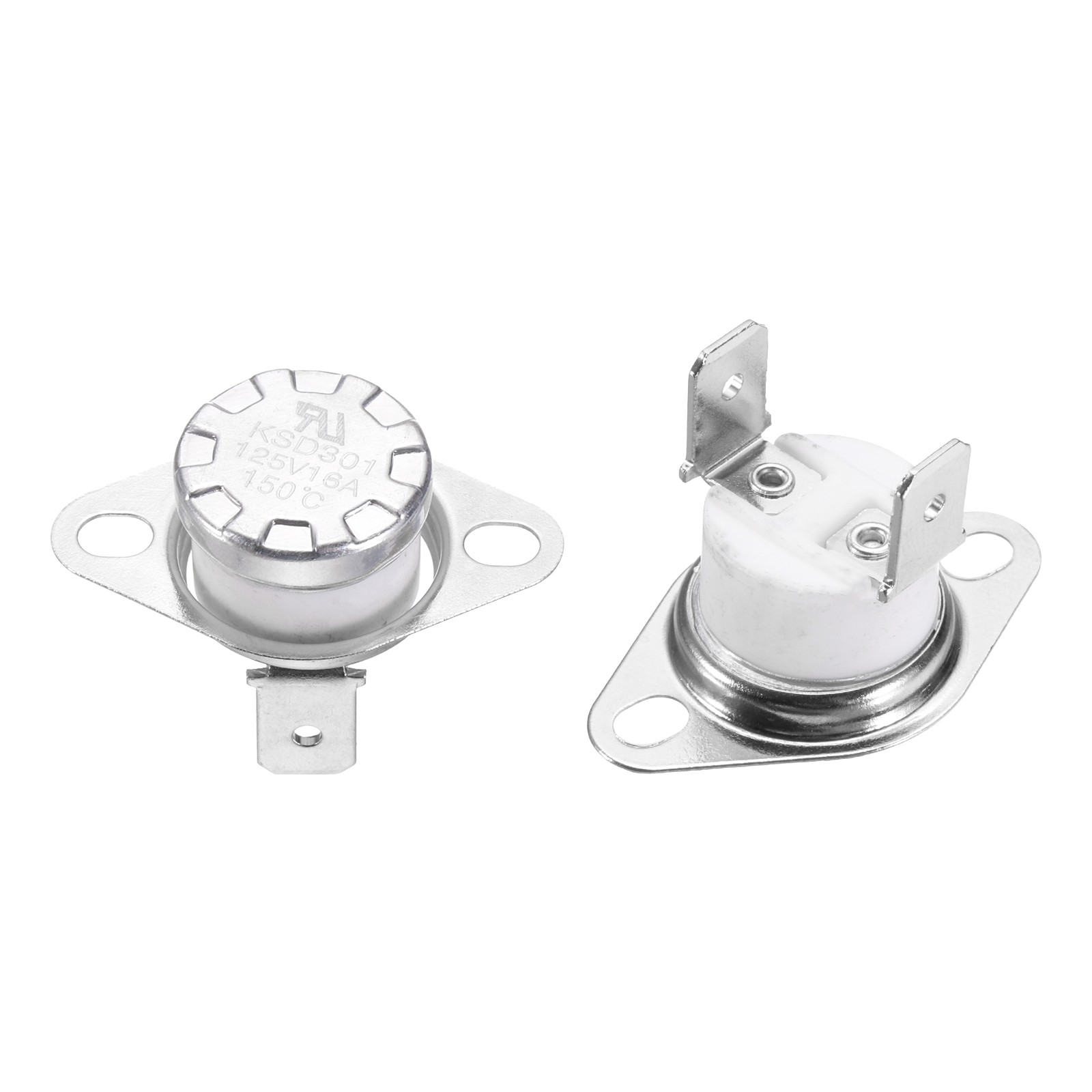 2Pcs KSD301 Thermostat 150°C/302°F 16A Normally Closed N.C Switch Ceramic