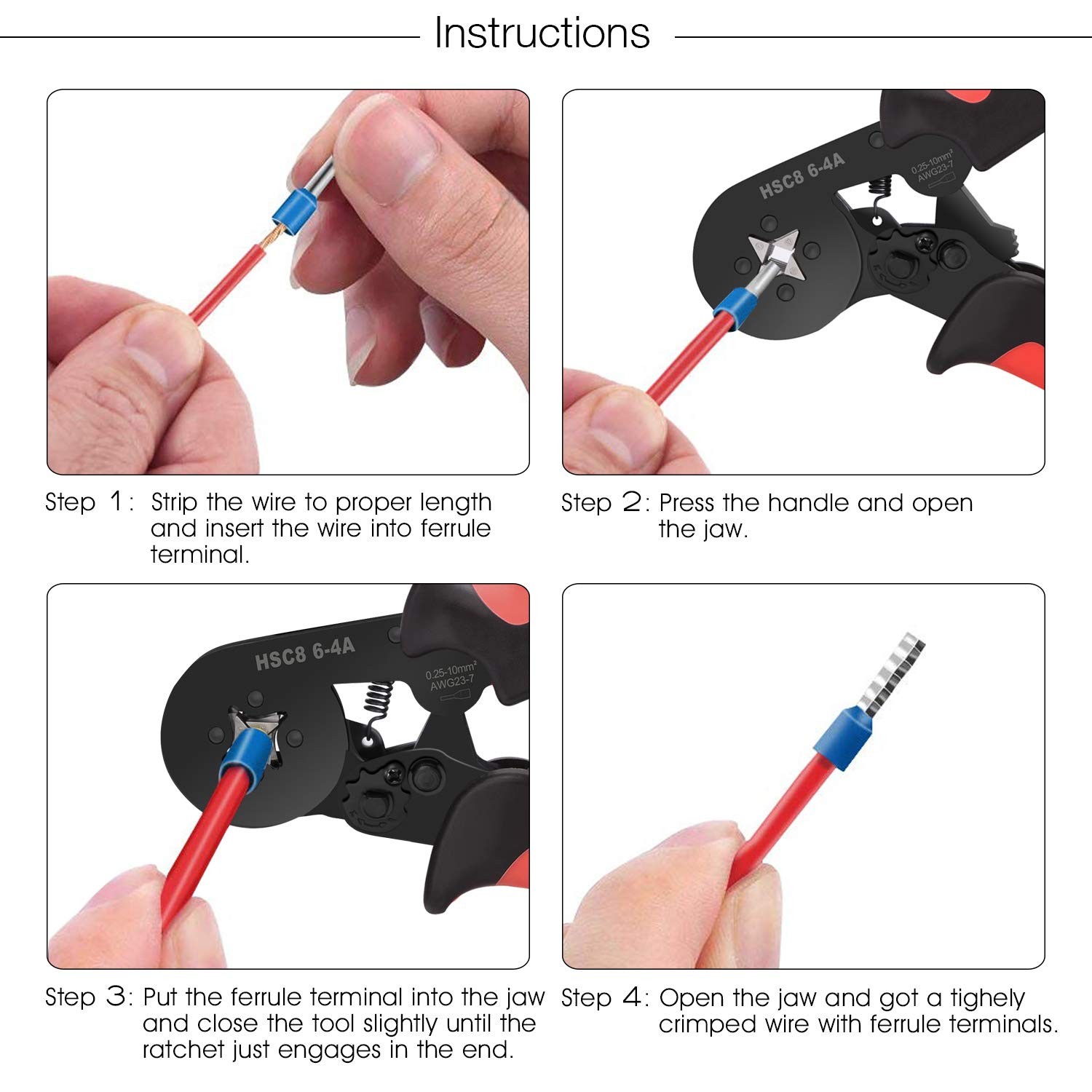 1800 PCS Wire Ferrules With Crimping Tool Pliers Kit AWG 287 Terminal Set