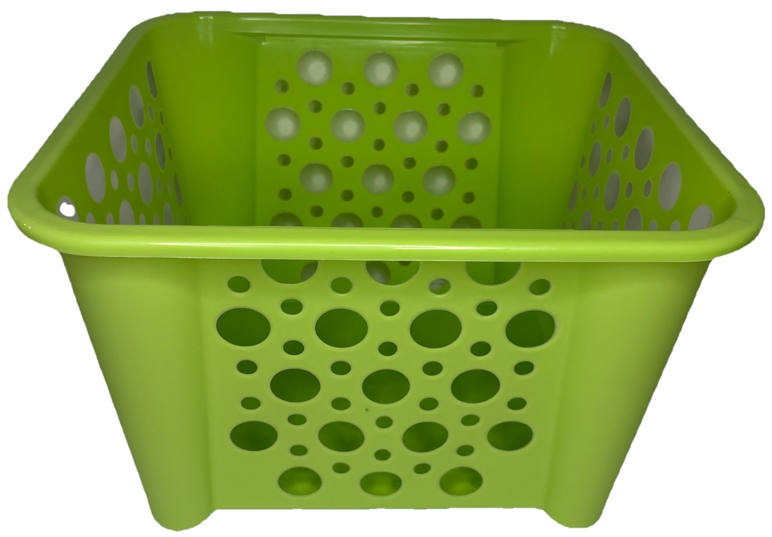 Stackable Green Storage Bin Open Plastic Basket—12.75x11.75x8.5”—NEW—SHIP N’ 24H