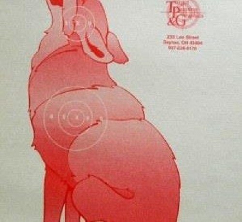 Coyote targets - Small bore or BB coyote targets. (50 in each pack) - red
