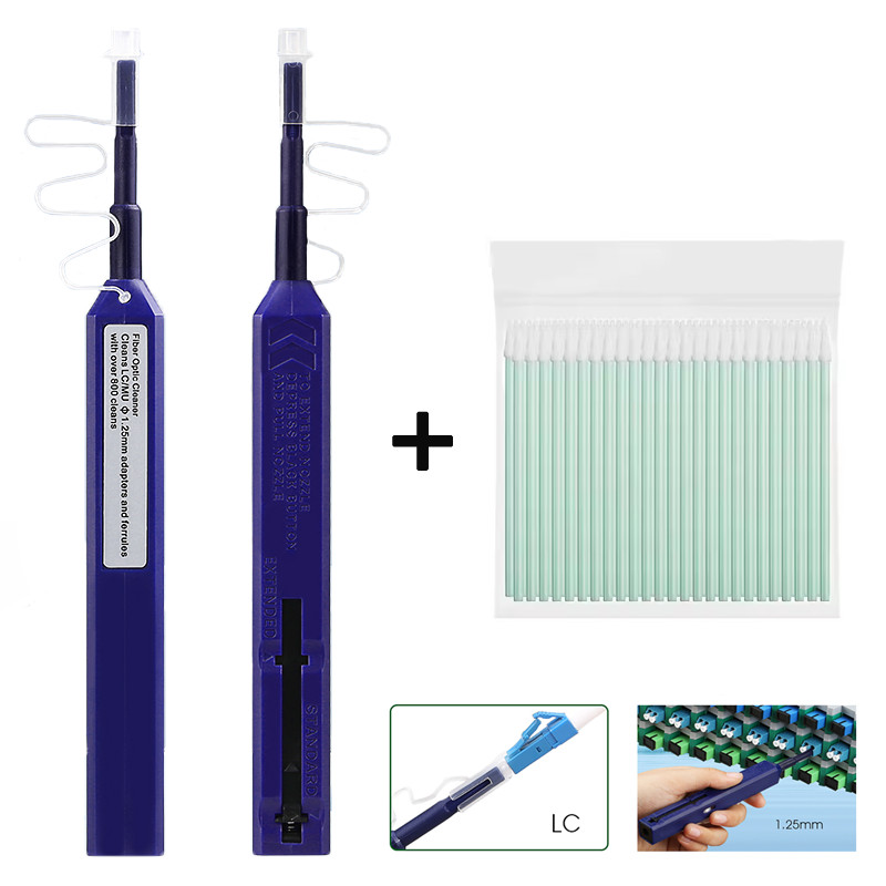 1pcs 1.25mm(LC/MU) Optical fiber cleaning pen 1 pack 1.25mm pointed cotton swabs