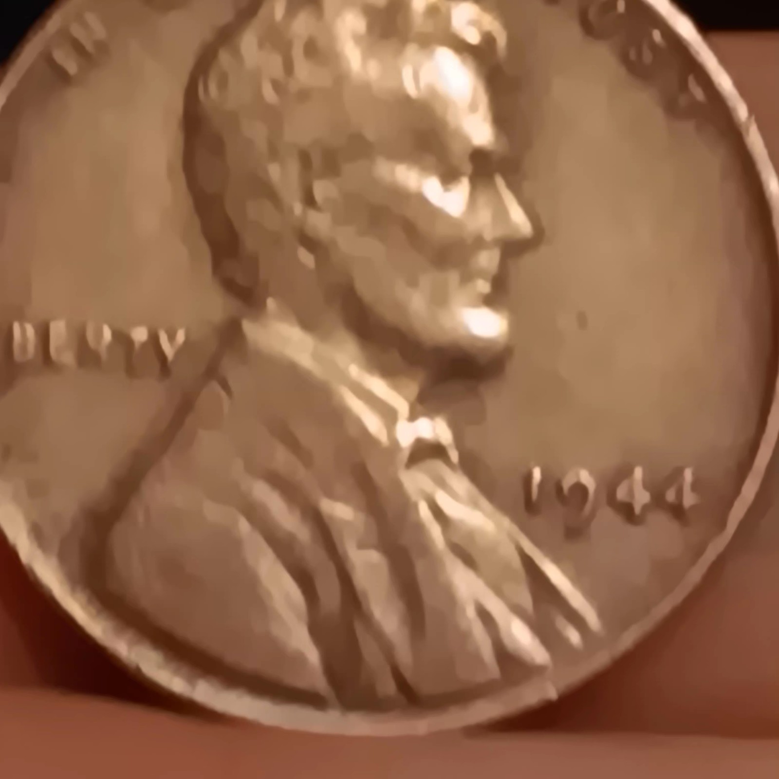 1944 No Mint Mark Wheat Penny with 'L' in Coin Margin