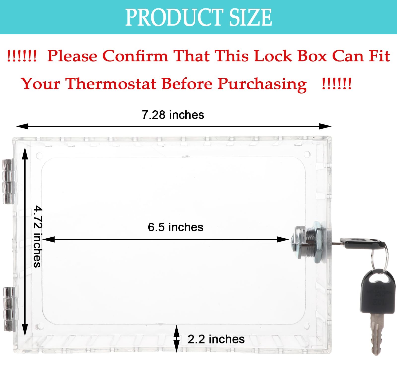 Thermostat Lock Box Universal Cover with Key...