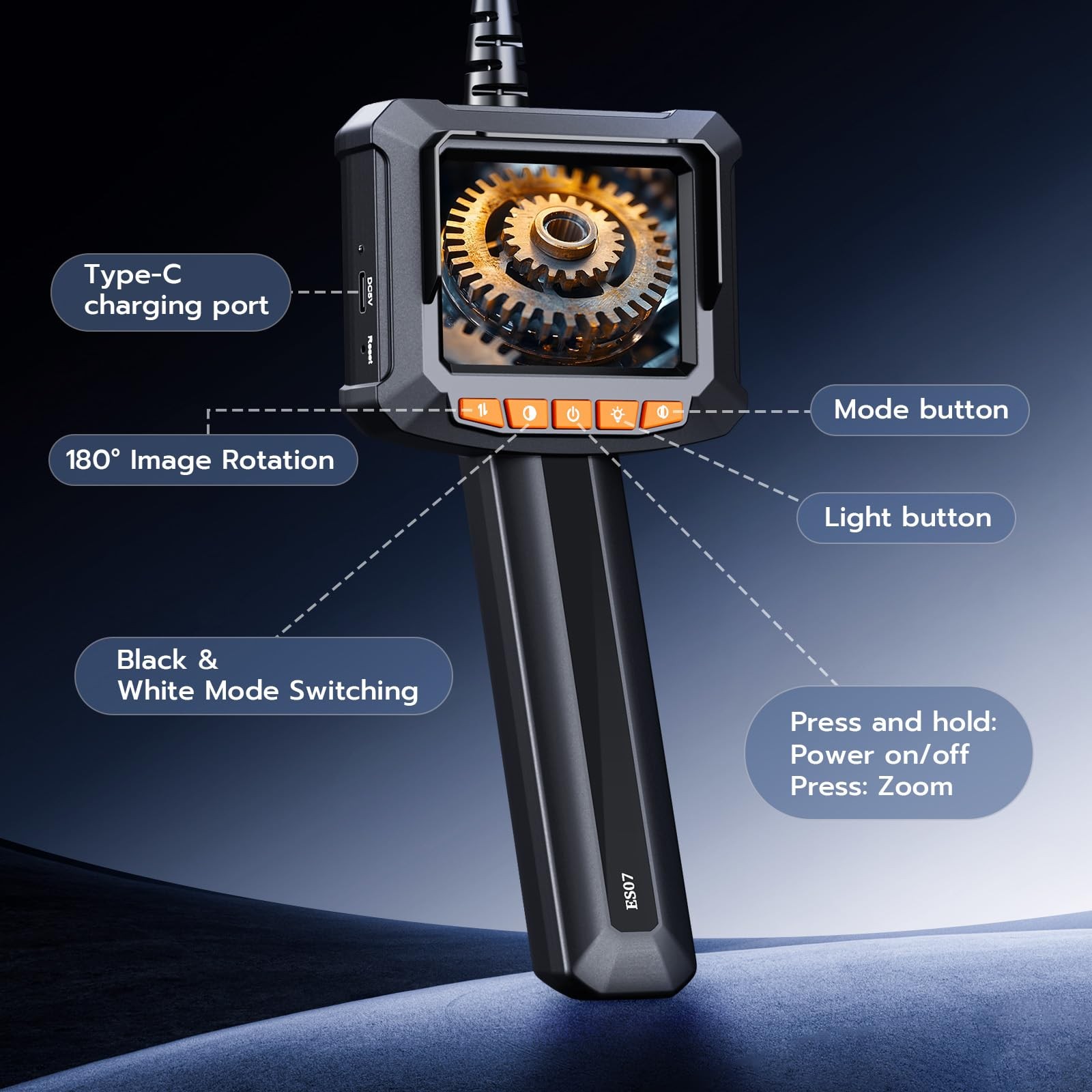 Endoscope with Light, 2.8" IPS 1080P HD Handheld Borescope, 8 Adjustable LEDs...