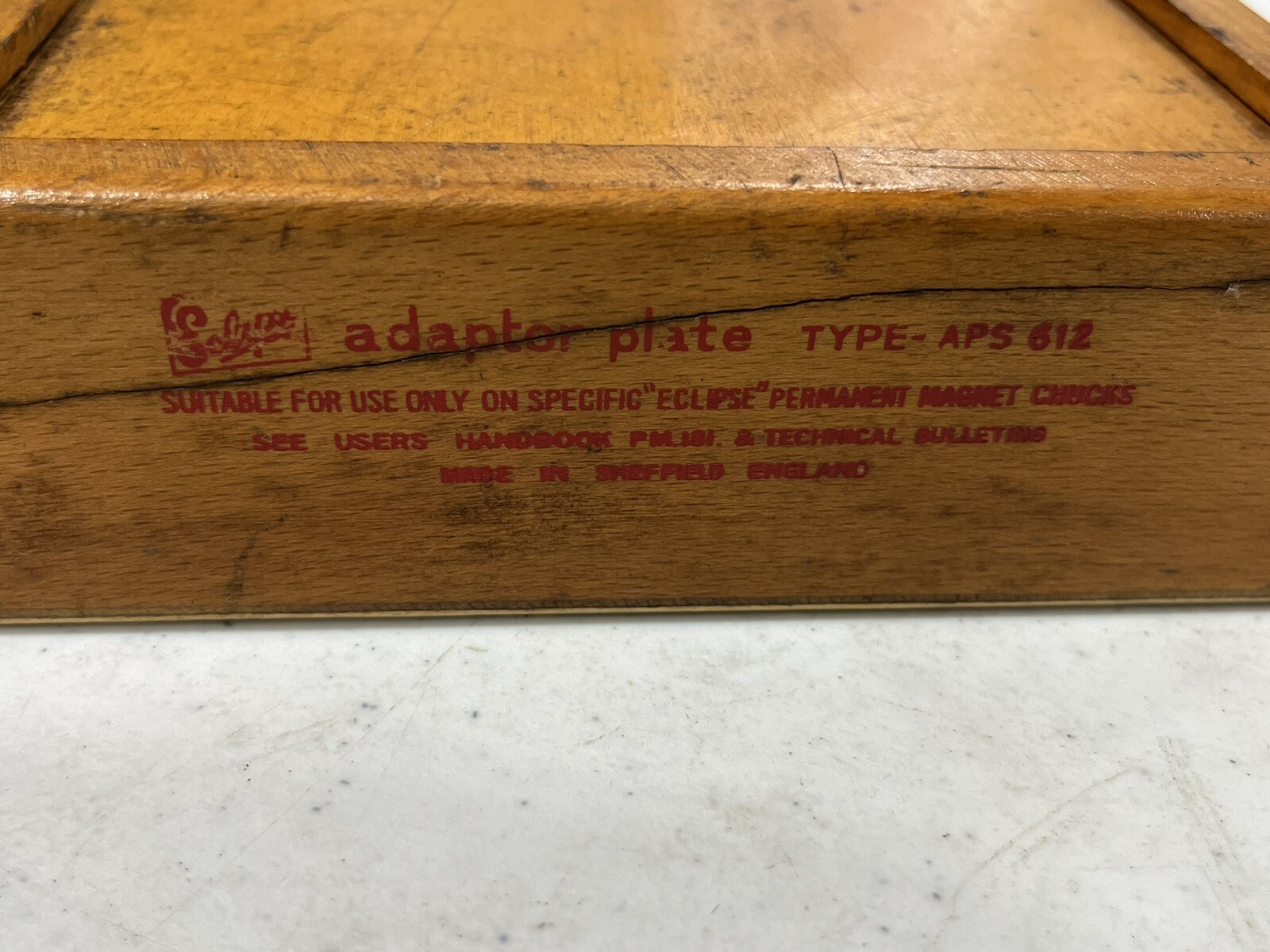 Eclipse Magnetic Chuck Adaptor Plate Model Type APS 612 Grinder Grinding