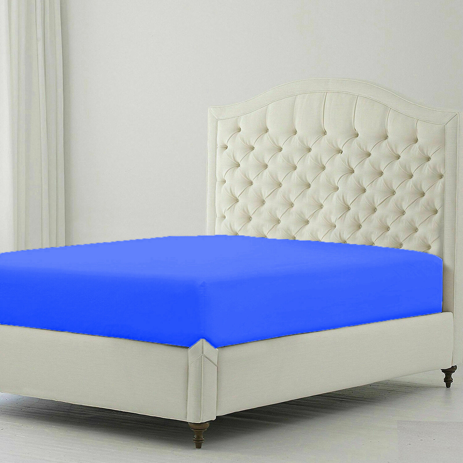 Extra Deep Pocket 6 PCs Sheet Set 1200 Count 100% Cotton Royal Blue Solid