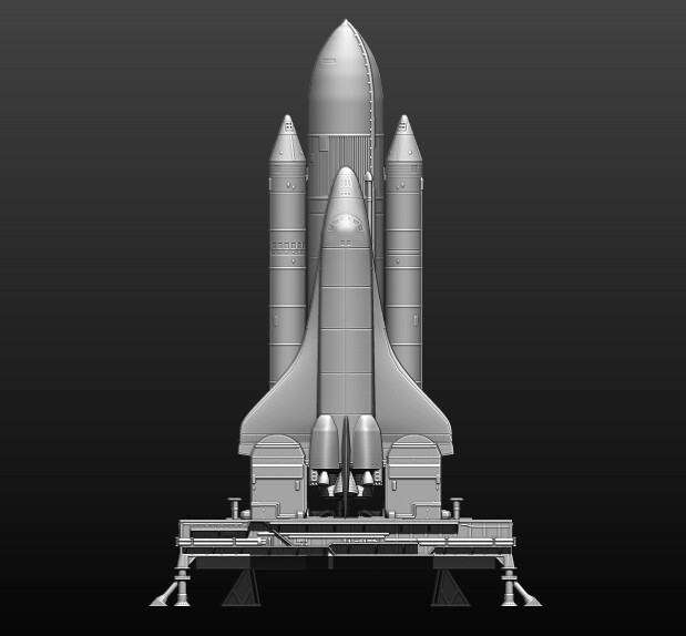 Space Shuttle FILE STL for all 3D printer 2 version platform take_off phase lamp