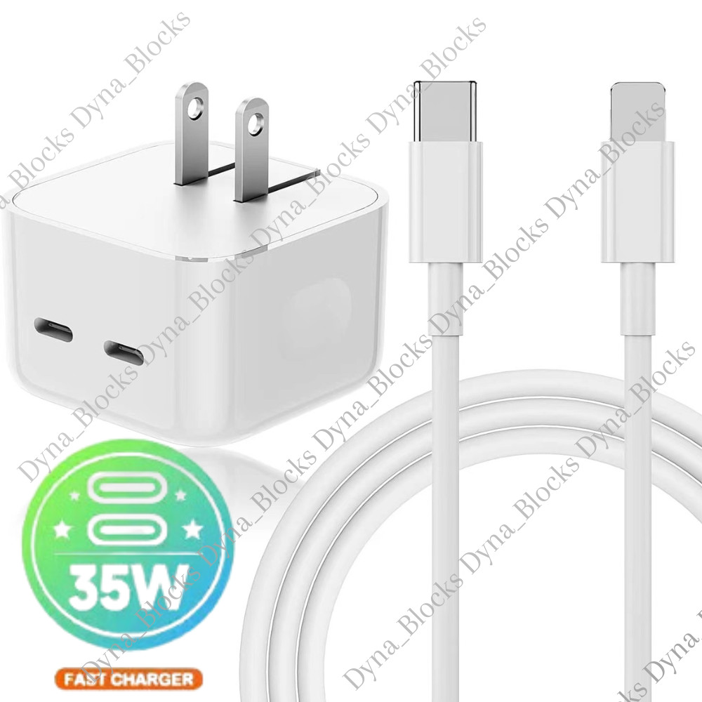 35W USB-C Dual Port Fast Charger Cube PD Adapter For iPhone 14/13/12/11 Pro iPad