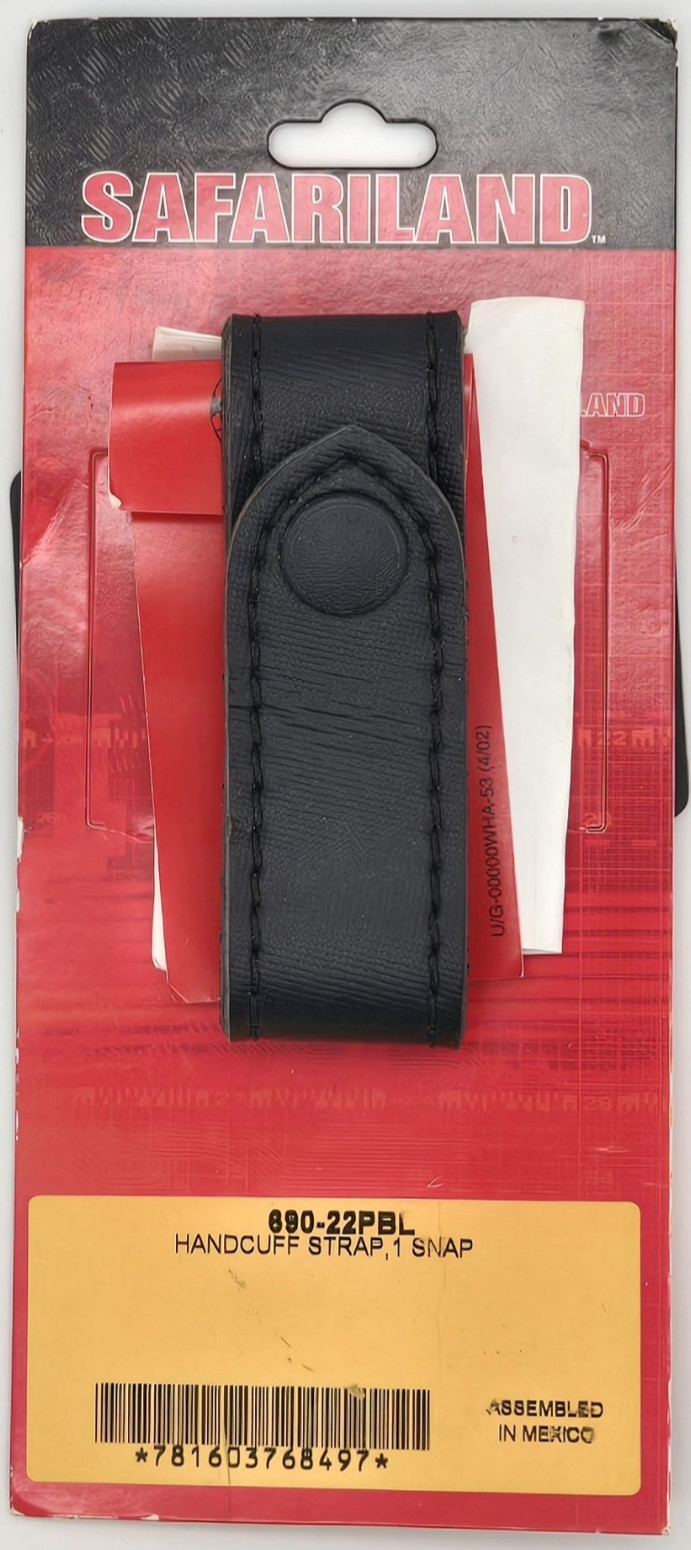 New Safariland Duty Gear Black Handcuff Strap 690-22PBL 1 Black Snap
