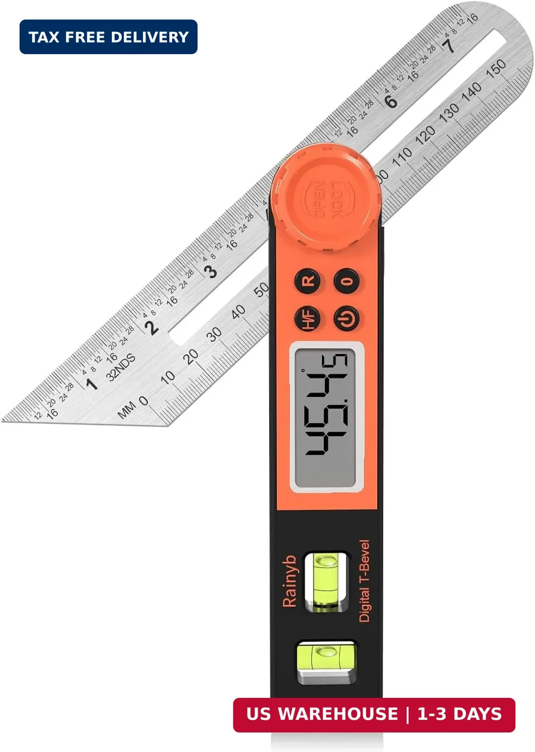 Digital Angle Finder Protractor 0-360 Degree T-Bevel Gauge & Protractor with Hor