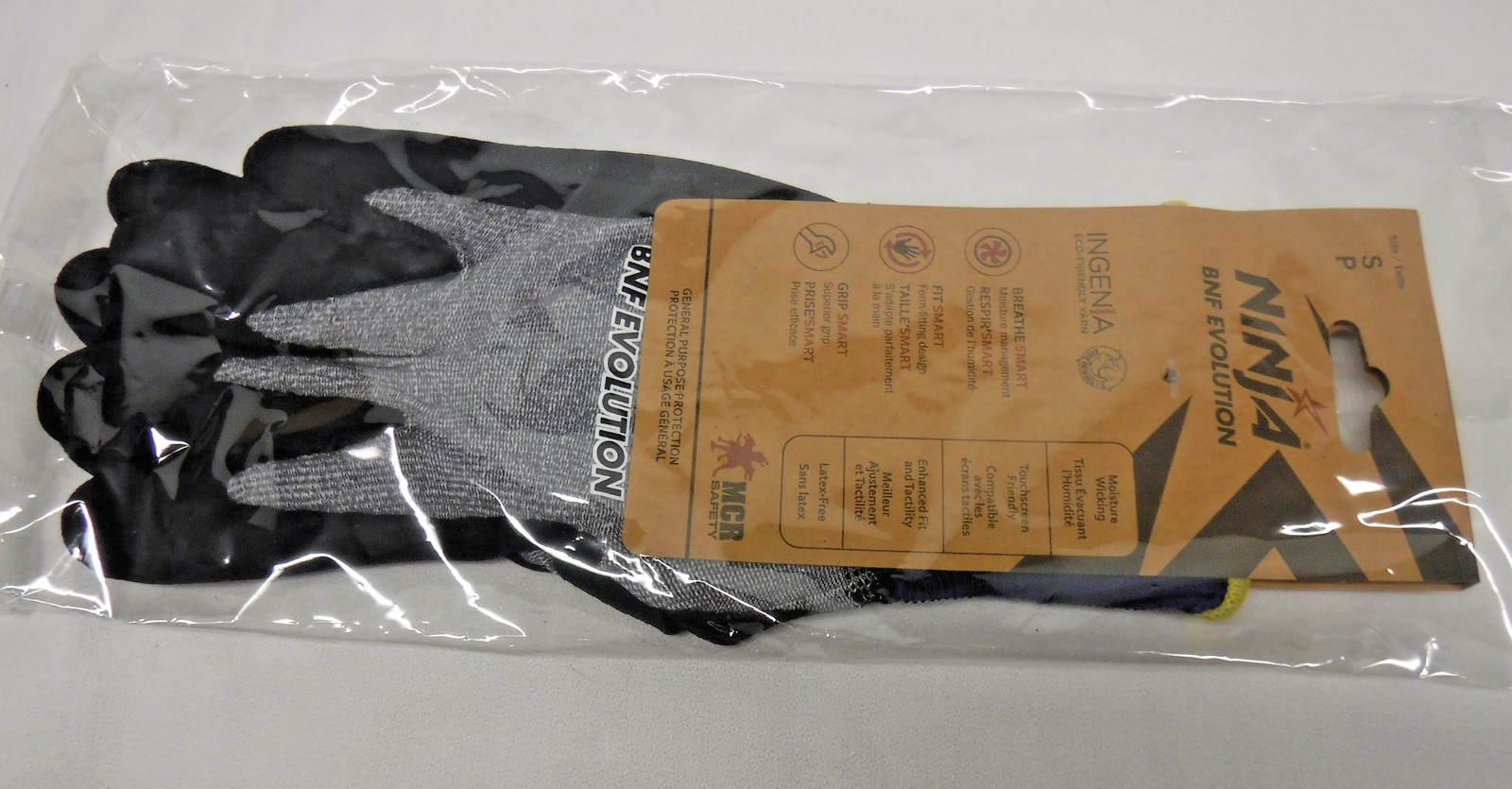 3 prs MCR Safety Ninja BNF Evolution WORK GLOVES Size S Touch Screen, Grip Smart