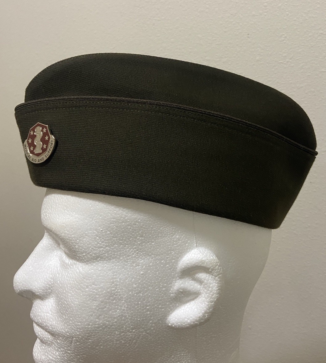 Military Garrison Cap Hat Size Men 7, Women 22, Heritage Green, Medical Support