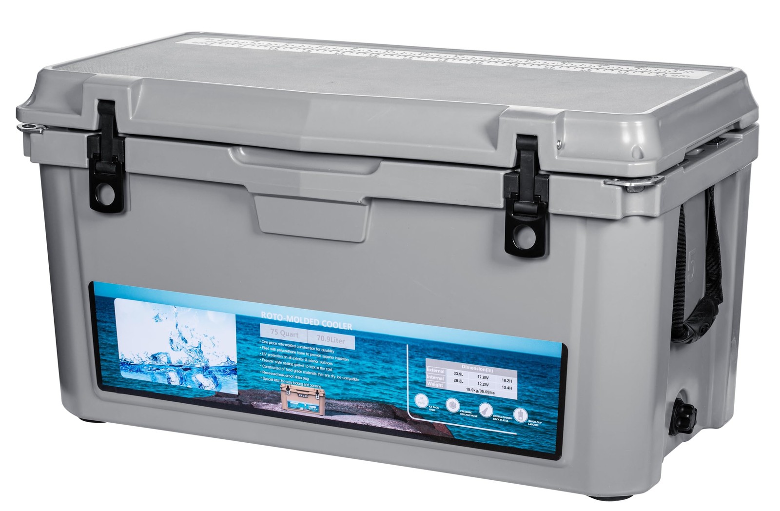 Extra Thick Insulation Camping Cooler 45/70/75/110qt Keeps Ice Up to 7Days Beach