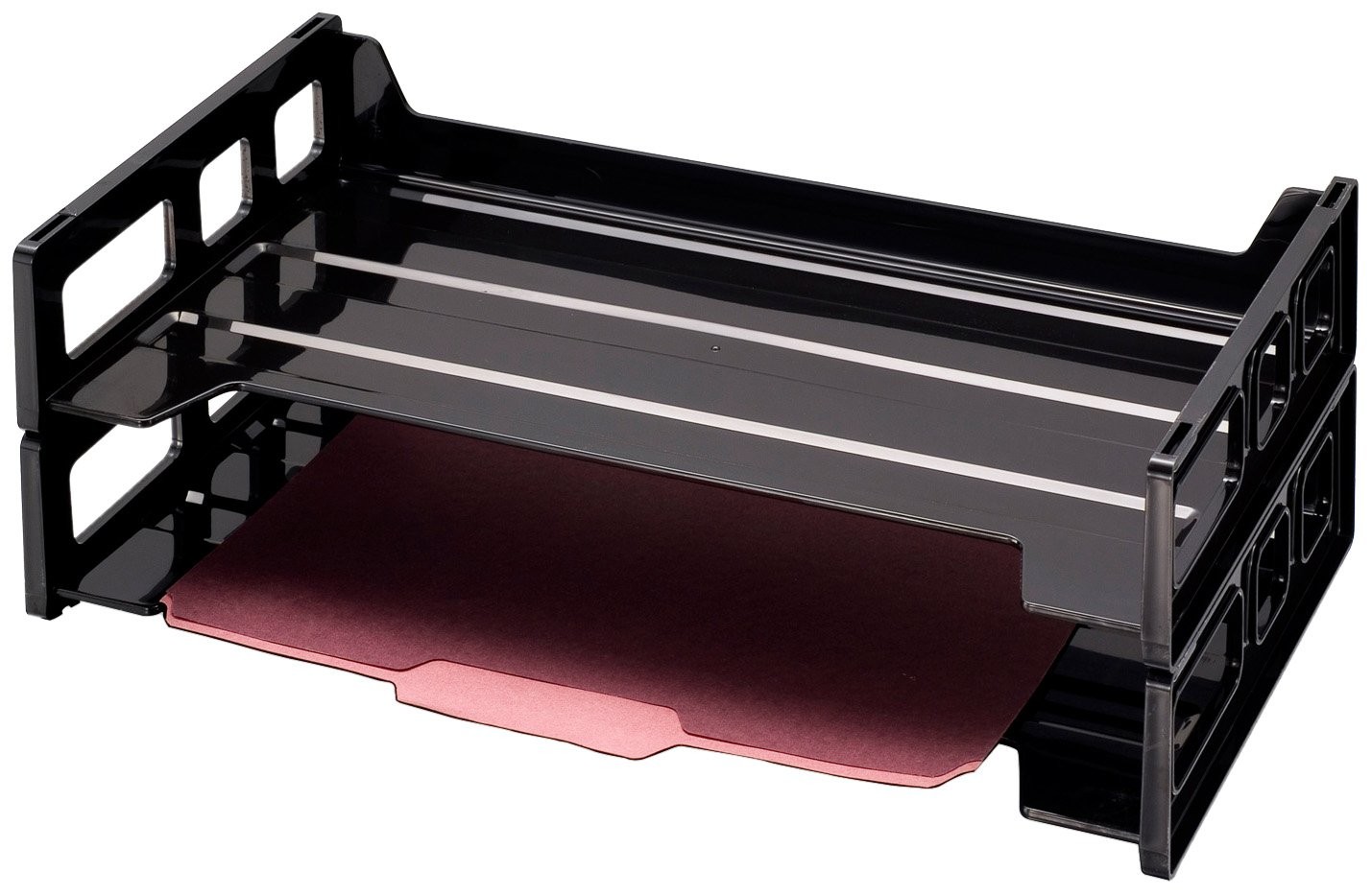 Officemate 26054 Recycled Desk Tray, Side Load,9 x 16 1/4 x Pack of 2, Black