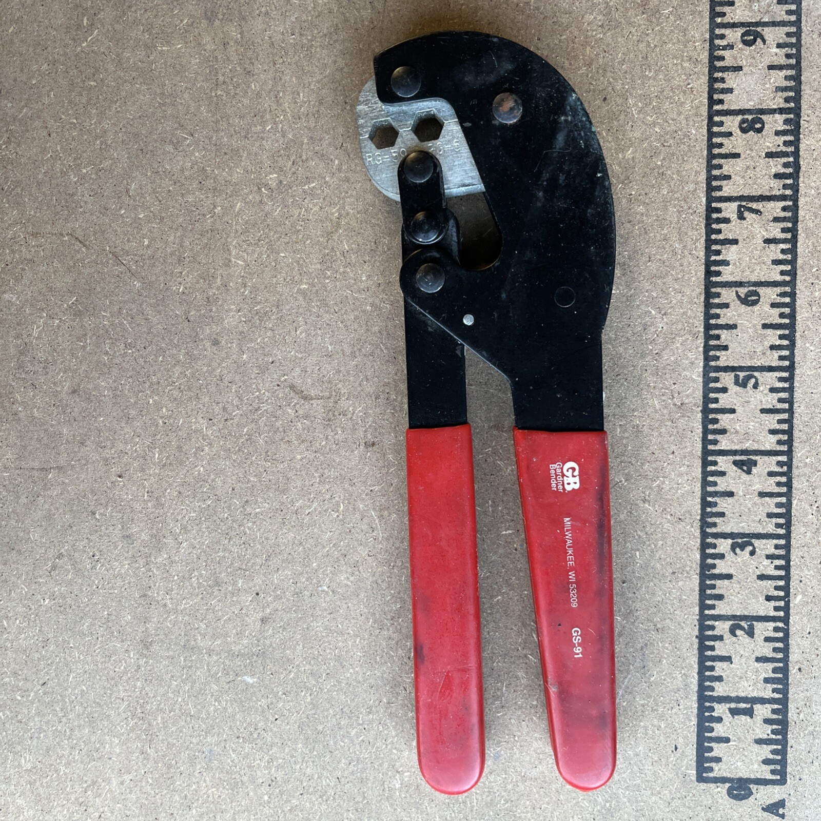 GARDNER BENDER GS-91 PROFESSIONAL GRADE COAXIAL F TYPE CRIMPER FOR RG-59 & RG-6
