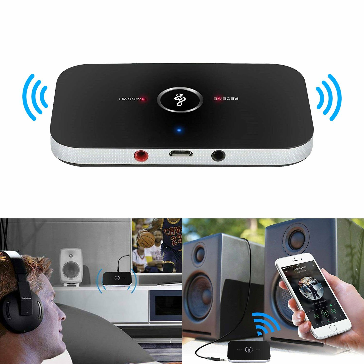 Transmitter Receiver 2 IN 1 Bluetooth 5.0 Wireless Audio 3.5mm USB Aux Adapter