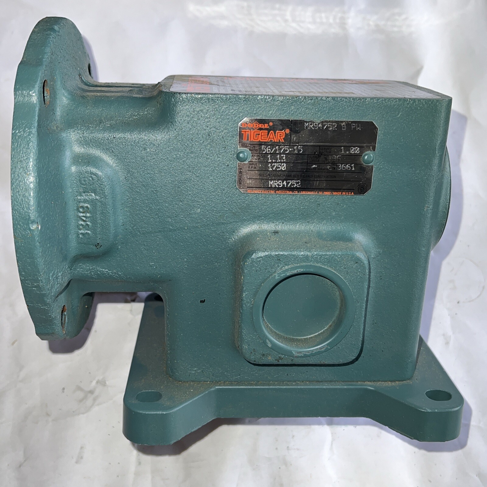 Dodge Tigear MR94752 B PW Gear Reducer  1750RPM SEE PICTURES NO BOX