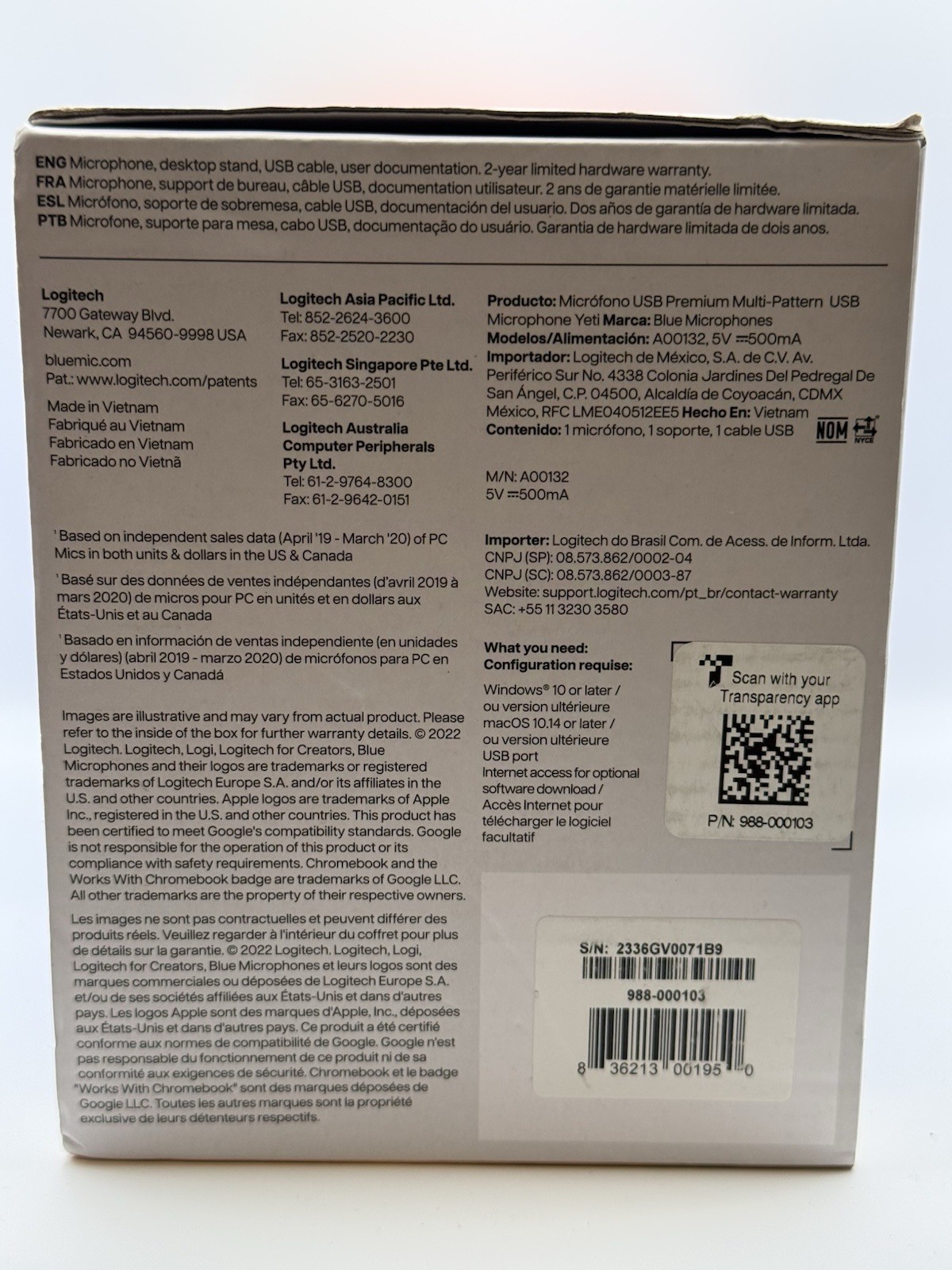 Logitech For Creators Blue Yeti Premium Multi-Pattern USB Microphone New Sealed