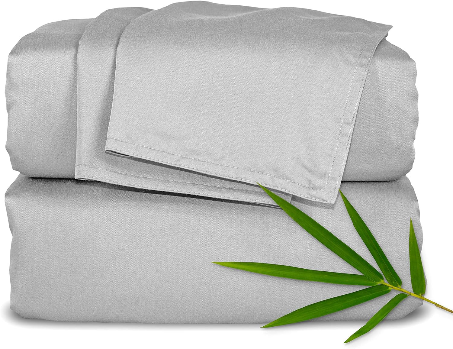 Luxuriously Soft Twin Bamboo Bed Sheet Set - 100% Organic, Silver Pearl
