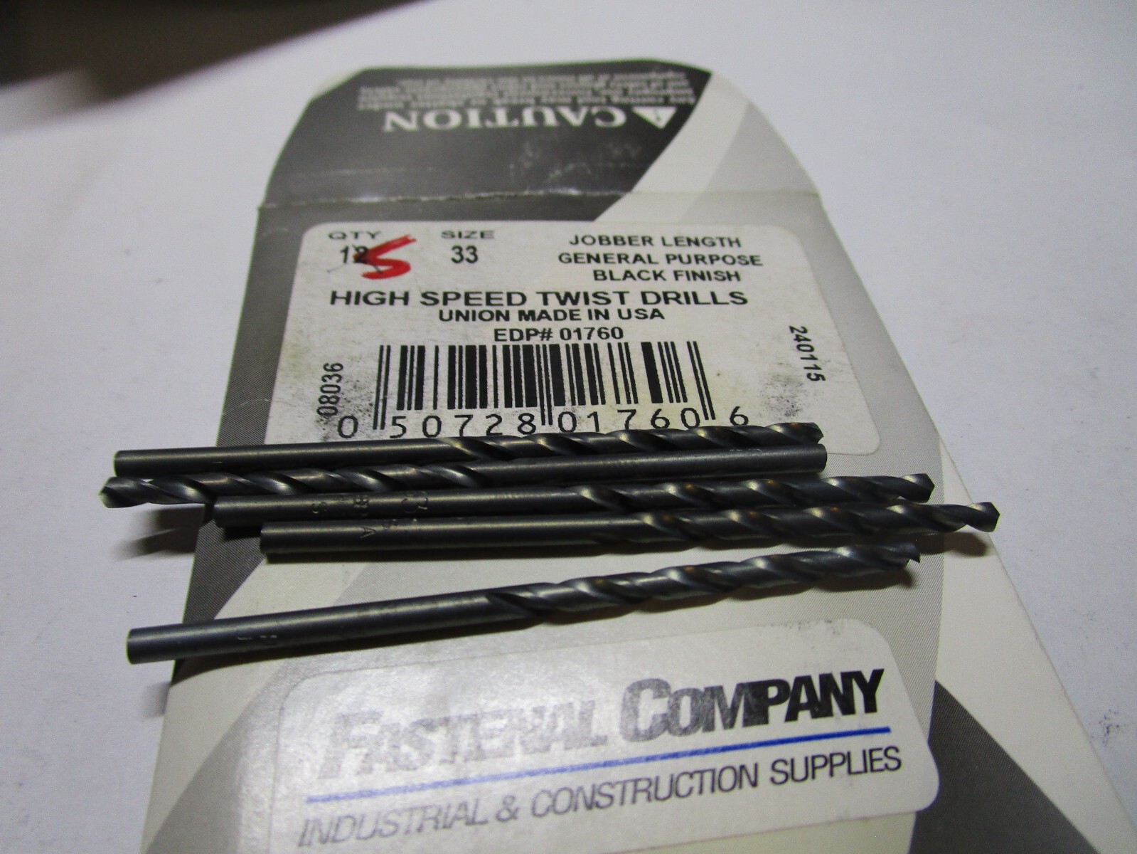 #33 HSS 118° Black Oxide Finish Jobber Drill QTY 5