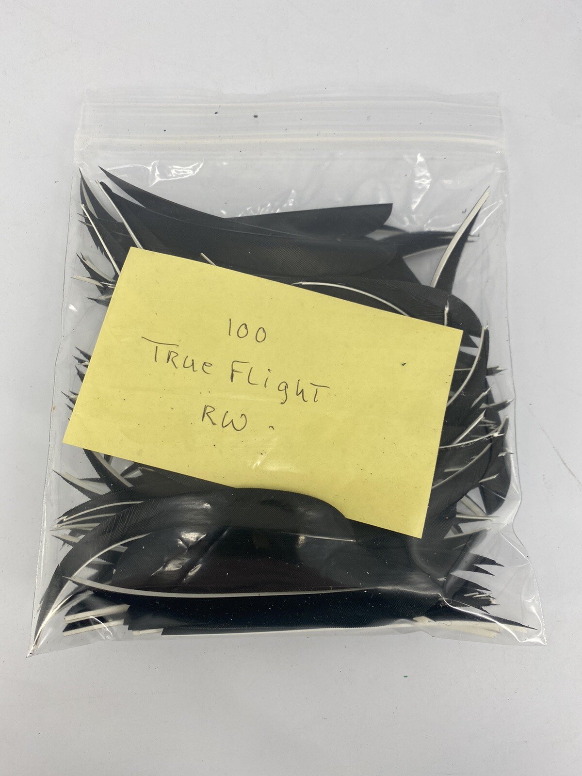100 PACK TrueFlight 5" Inch Archery Feathers Right Wing Parabolic Cut Black NEW