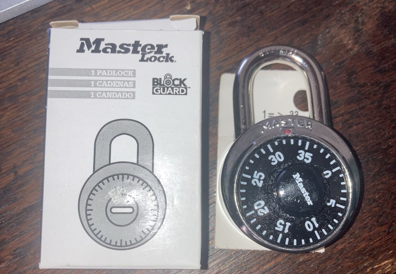 Master Lock 1502 Combination Padlock Round Dial Block Guard Locker Padlock