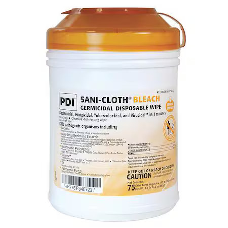 Pdi Psbw077072 Disinfecting Wipes, 6 X 10-1/2", 75 Pack, 75 Wipes