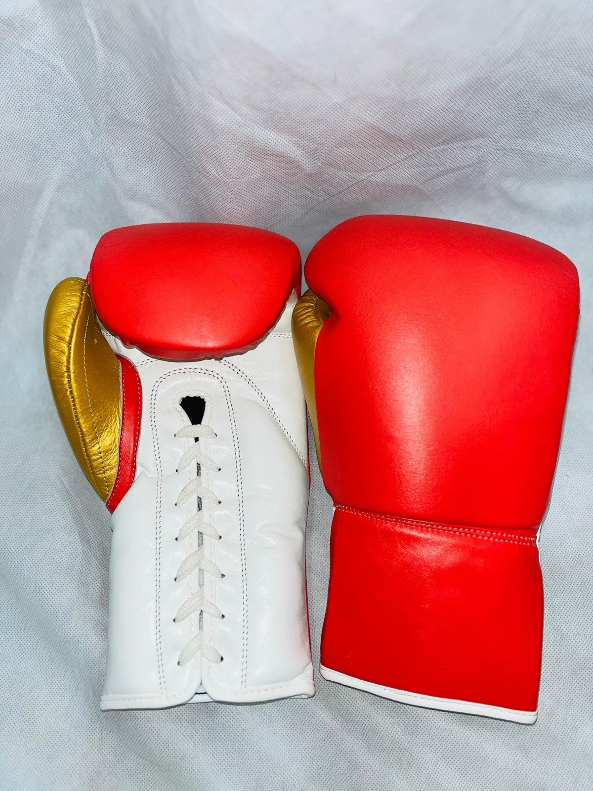 Lace Up Dark Pink and Gold Gloves
