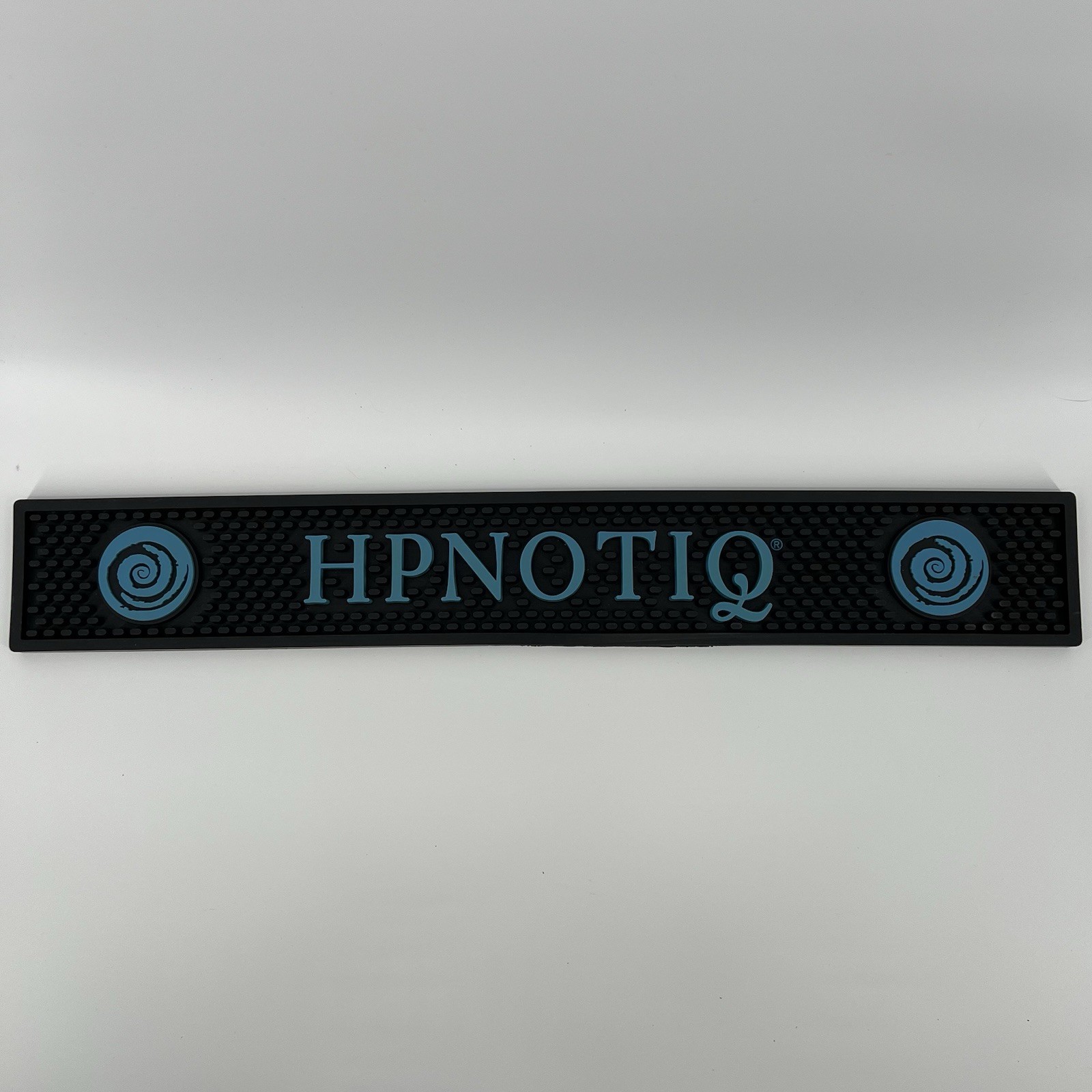 Hpnotiq Bar Rail Rubber Spill Mat  24” X 3.5” Blue Black Bartender