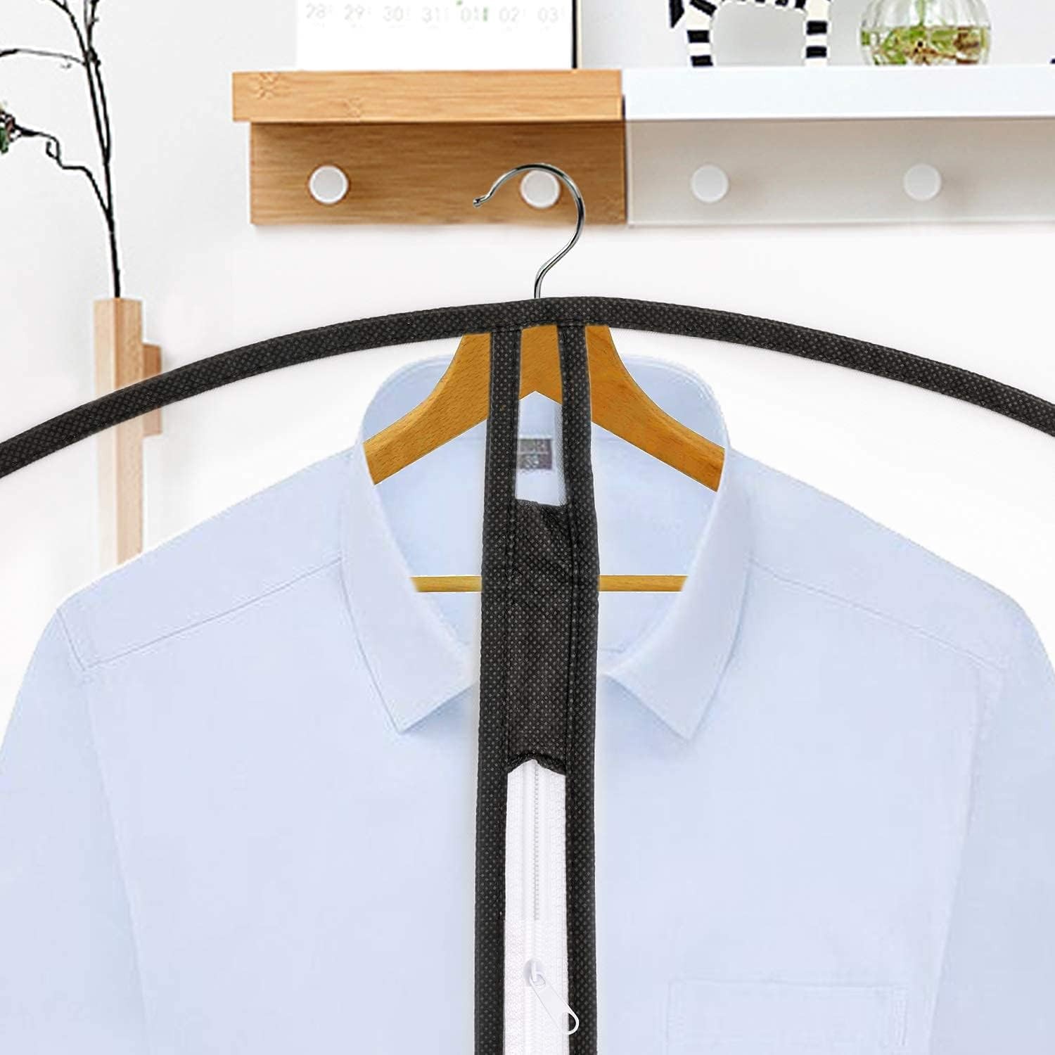 12 Pack Breathable Clothes Covers with Zip, Hanging Garment