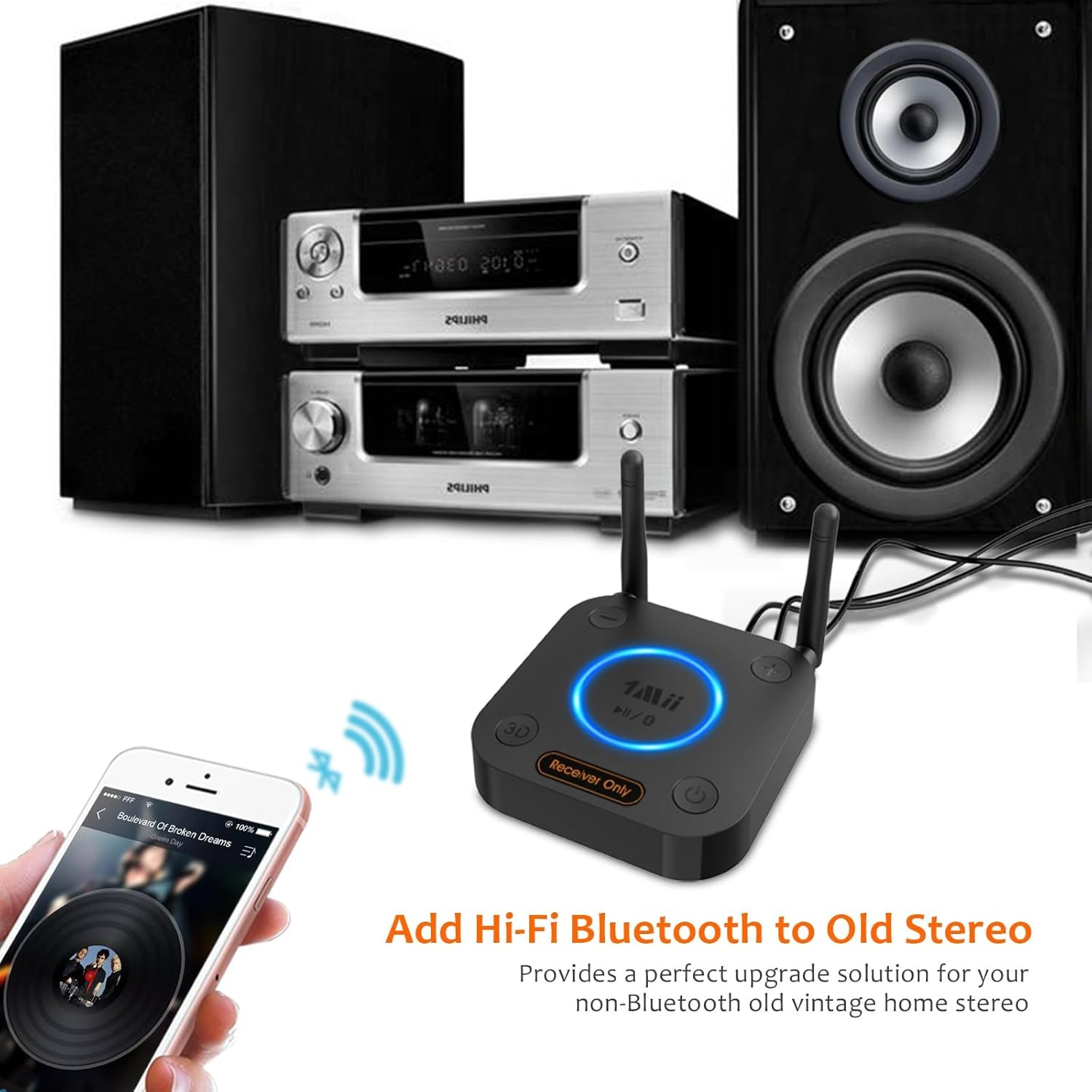 1Mii B06Pro Long Range Bluetooth 5.3 Receiver HiFi Wireless Audio Adapter