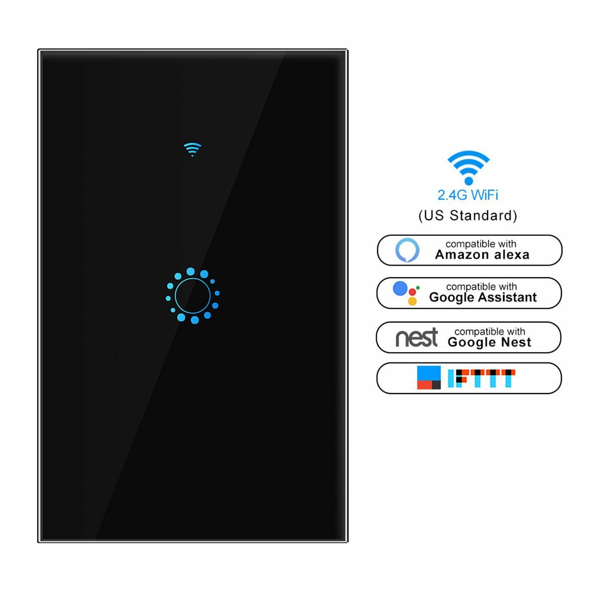 Smart Home WiFi Wall Switch Touch Screen Remote Control Panel For Alexa Google