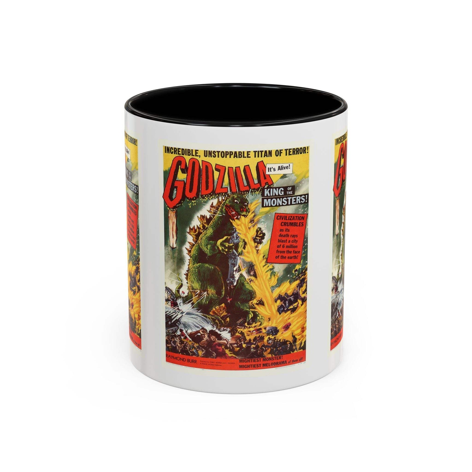 Cult Classic Movie Poster Art Accent Coffee Mug (11, 15oz) - Godzilla King Of Th