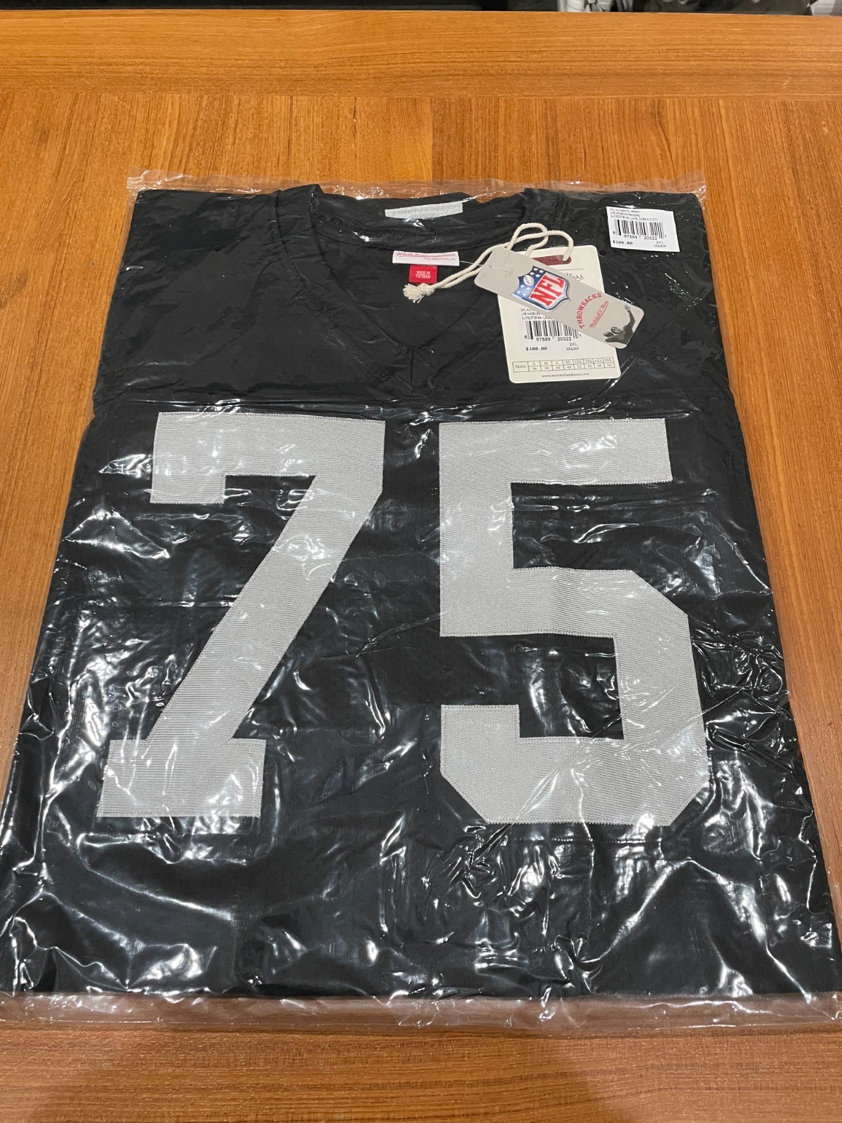 Authentic Jersey Mens Black 75 Howie Long Mitchell Ness NWT Throwback 2XL